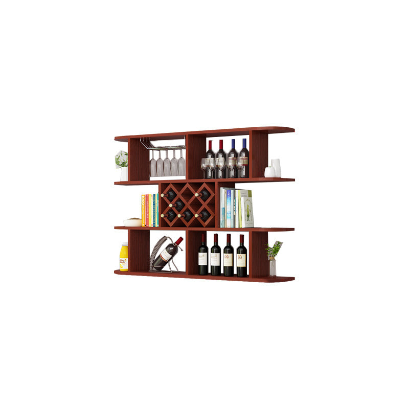Modern Hanging Wine Bottle Holder Wooden Kitchen Wine Rack Bottle 55.1"L x 9.1"W x 40.6"H Brown 1 Piece Clearhalo 'furn' 'furn_wine_racks' 'Furniture' 'Kitchen & Dining Furniture' 'Wine Racks' 'wine_racks' 7471493