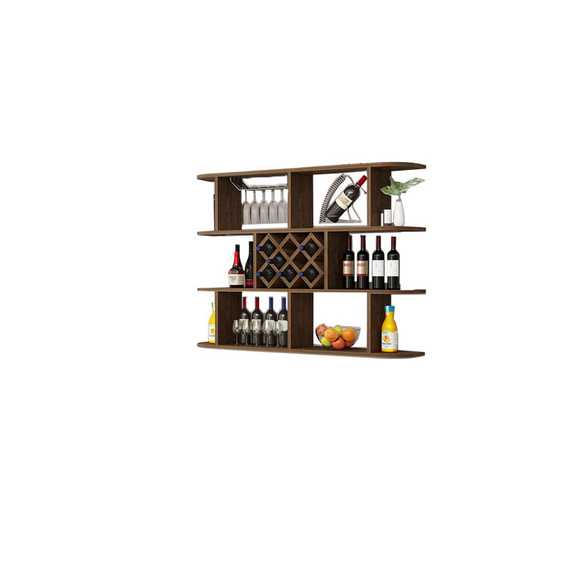 Modern Hanging Wine Bottle Holder Wooden Kitchen Wine Rack Bottle 55.1"L x 9.1"W x 40.6"H Nut-Brown 1 Piece Clearhalo 'furn' 'furn_wine_racks' 'Furniture' 'Kitchen & Dining Furniture' 'Wine Racks' 'wine_racks' 7471496