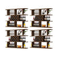 Modern Hanging Wine Bottle Holder Wooden Kitchen Wine Rack Bottle 55.1"L x 9.1"W x 40.6"H Nut-Brown 4 Piece Set Clearhalo 'furn' 'furn_wine_racks' 'Furniture' 'Kitchen & Dining Furniture' 'Wine Racks' 'wine_racks' 7471498