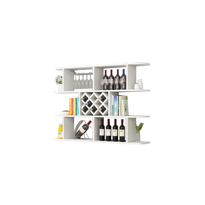 Modern Hanging Wine Bottle Holder Wooden Kitchen Wine Rack Bottle 55.1"L x 9.1"W x 40.6"H White 1 Piece Clearhalo 'furn' 'furn_wine_racks' 'Furniture' 'Kitchen & Dining Furniture' 'Wine Racks' 'wine_racks' 7471505