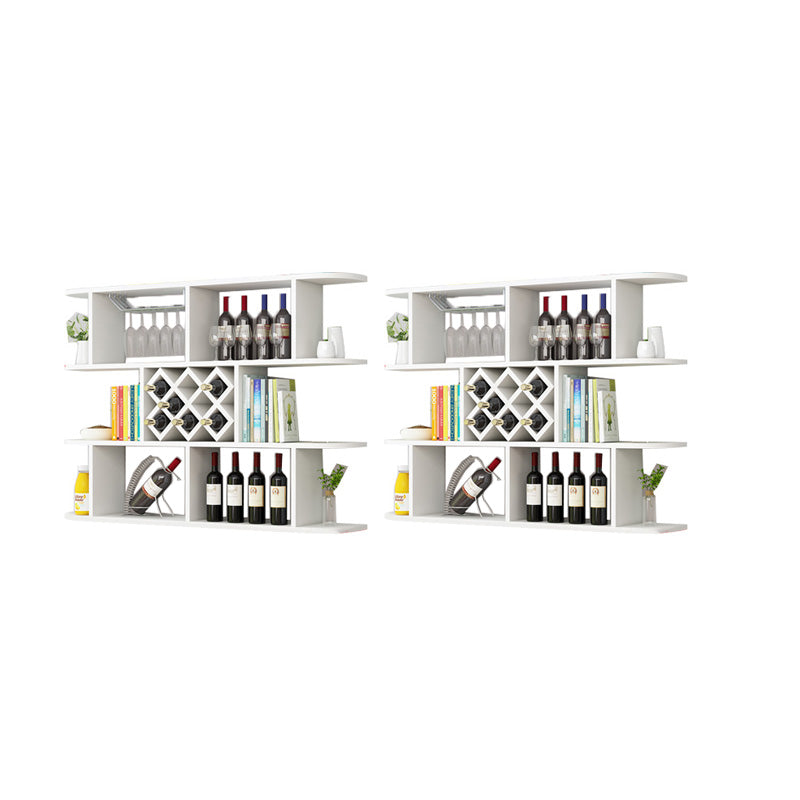 Modern Hanging Wine Bottle Holder Wooden Kitchen Wine Rack Bottle 55.1"L x 9.1"W x 40.6"H White 2 Piece Set Clearhalo 'furn' 'furn_wine_racks' 'Furniture' 'Kitchen & Dining Furniture' 'Wine Racks' 'wine_racks' 7471506