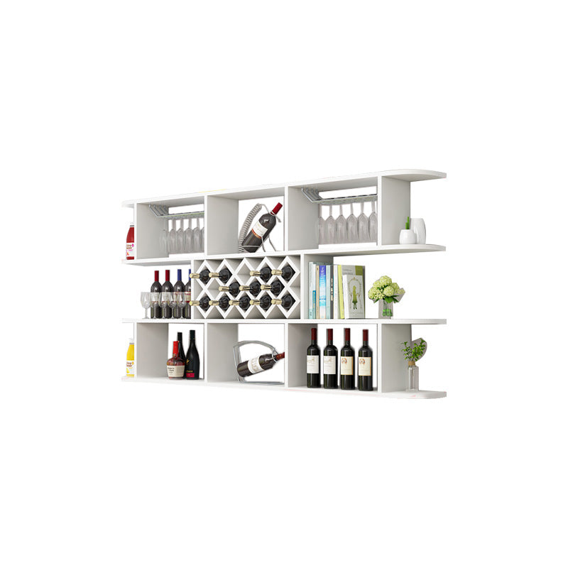 Modern Hanging Wine Bottle Holder Wooden Kitchen Wine Rack Bottle 71"L x 9"W x 41"H White 1 Piece Clearhalo 'furn' 'furn_wine_racks' 'Furniture' 'Kitchen & Dining Furniture' 'Wine Racks' 'wine_racks' 7471508