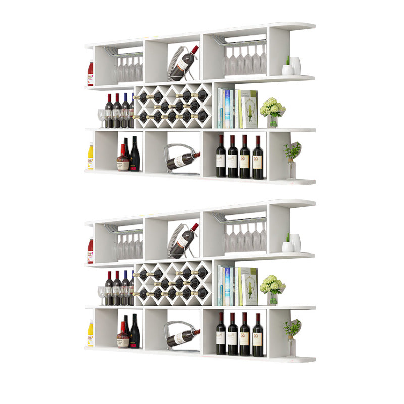 Modern Hanging Wine Bottle Holder Wooden Kitchen Wine Rack Bottle 71"L x 9"W x 41"H White 2 Piece Set Clearhalo 'furn' 'furn_wine_racks' 'Furniture' 'Kitchen & Dining Furniture' 'Wine Racks' 'wine_racks' 7471509