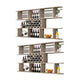 Modern Hanging Wine Bottle Holder Wooden Kitchen Wine Rack Bottle 71"L x 9"W x 41"H Natural 2 Piece Set Clearhalo 'furn' 'furn_wine_racks' 'Furniture' 'Kitchen & Dining Furniture' 'Wine Racks' 'wine_racks' 7471512