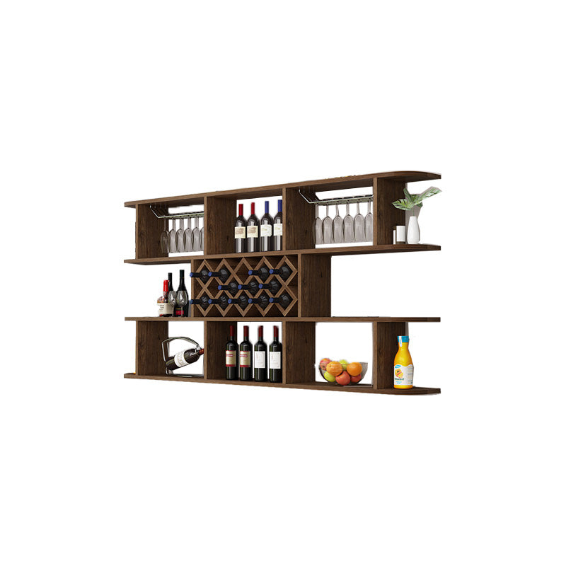 Modern Hanging Wine Bottle Holder Wooden Kitchen Wine Rack Bottle 71"L x 9"W x 41"H Nut-Brown 1 Piece Clearhalo 'furn' 'furn_wine_racks' 'Furniture' 'Kitchen & Dining Furniture' 'Wine Racks' 'wine_racks' 7471514