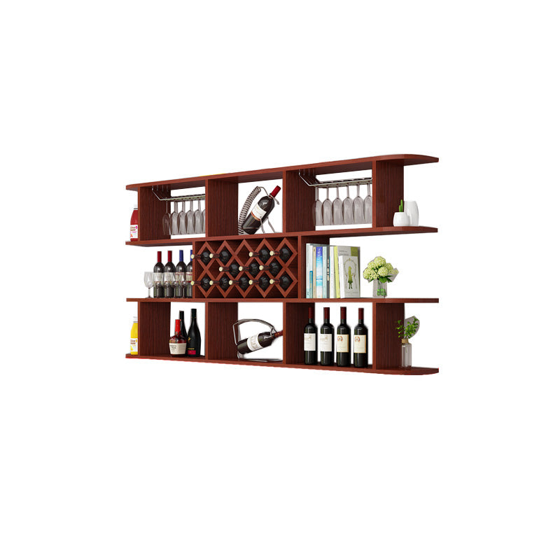 Modern Hanging Wine Bottle Holder Wooden Kitchen Wine Rack Bottle 71"L x 9"W x 41"H Brown 1 Piece Clearhalo 'furn' 'furn_wine_racks' 'Furniture' 'Kitchen & Dining Furniture' 'Wine Racks' 'wine_racks' 7471517