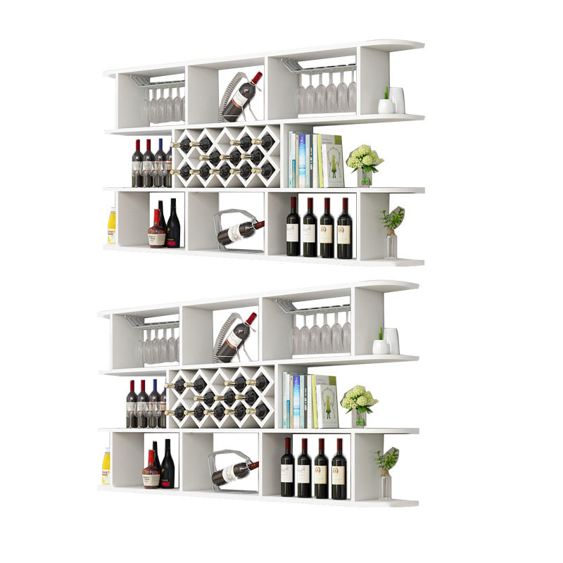Modern Hanging Wine Bottle Holder Wooden Kitchen Wine Rack Bottle 79"L x 9"W x 41"H White 2 Piece Set Clearhalo 'furn' 'furn_wine_racks' 'Furniture' 'Kitchen & Dining Furniture' 'Wine Racks' 'wine_racks' 7471524