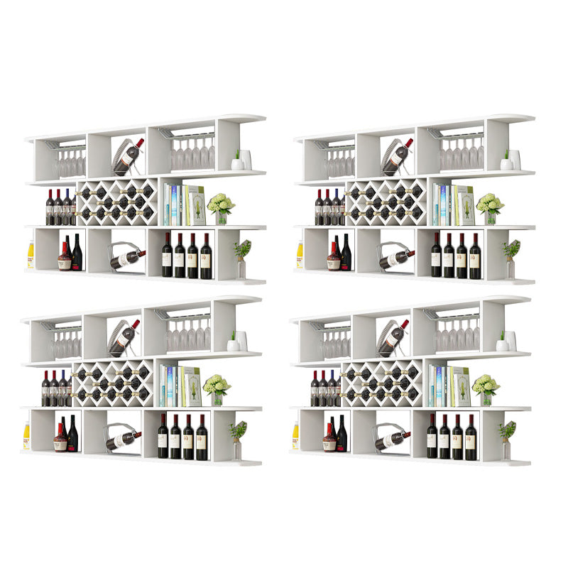 Modern Hanging Wine Bottle Holder Wooden Kitchen Wine Rack Bottle 79"L x 9"W x 41"H White 4 Piece Set Clearhalo 'furn' 'furn_wine_racks' 'Furniture' 'Kitchen & Dining Furniture' 'Wine Racks' 'wine_racks' 7471525