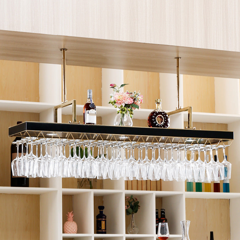 Glam hangende wijnrek keuken metalen wijnfles en glazen rek