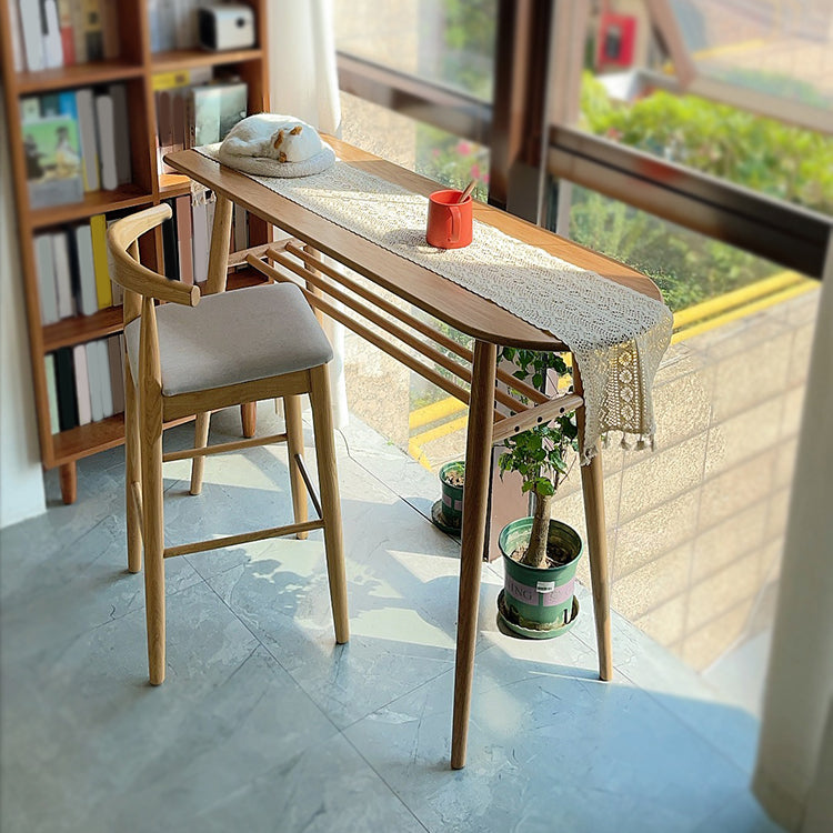 Juego de pub con altura de mostrador natural, mesa de bar de madera maciza de 1/2/3 piezas y taburetes tapizados