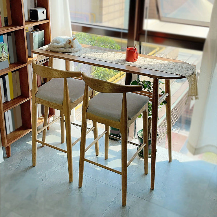 Juego de pub con altura de mostrador natural, mesa de bar de madera maciza de 1/2/3 piezas y taburetes tapizados