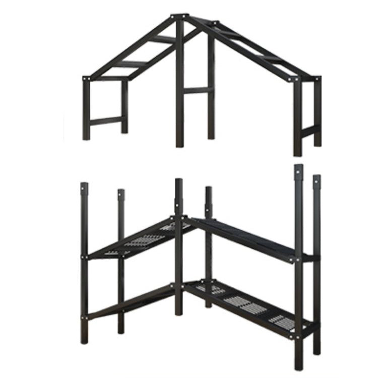 Moderne stijl vrijstaande garderobe Armoire metalen garderobe met planken en kledingrail