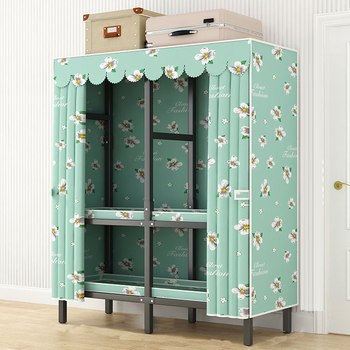 Moderne stijl vrijstaande garderobe Armoire metalen garderobe met planken en kledingrail