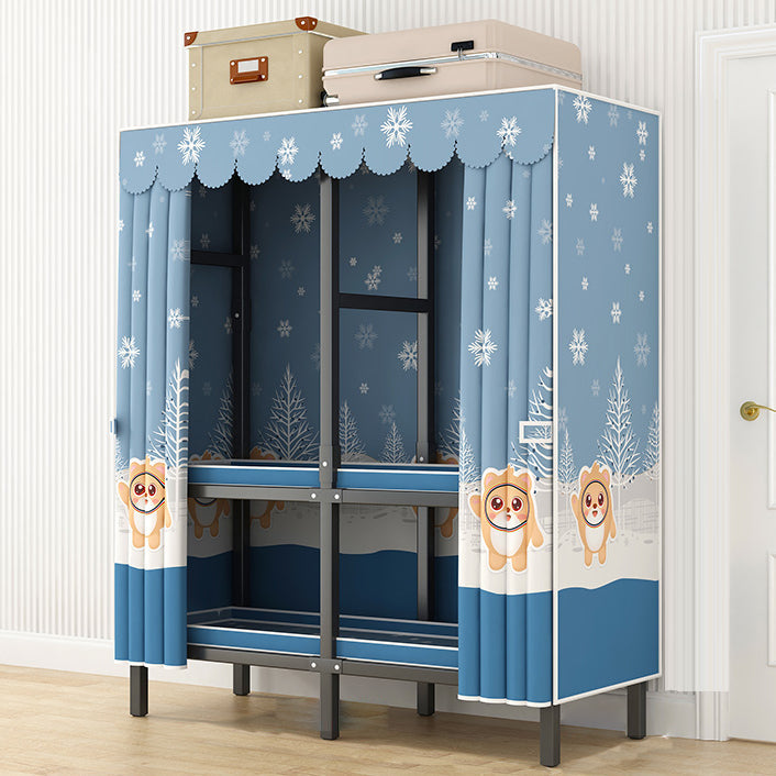 Moderne stijl vrijstaande garderobe Armoire metalen garderobe met planken en kledingrail