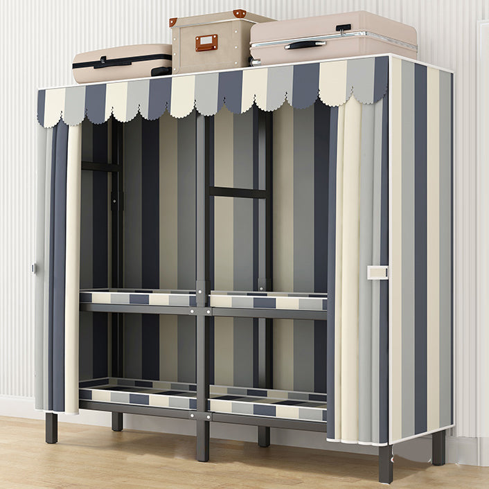 Moderne stijl vrijstaande garderobe Armoire metalen garderobe met planken en kledingrail