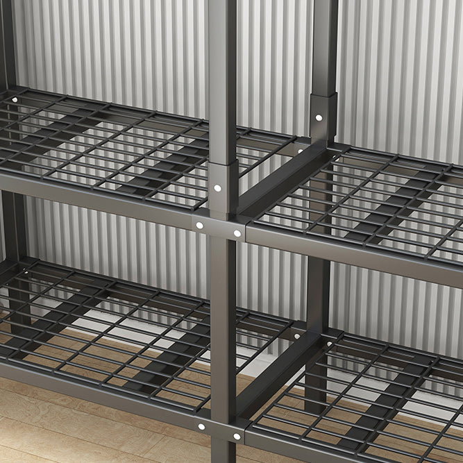 Moderne stijl vrijstaande garderobe Armoire metalen garderobe met planken en kledingrail