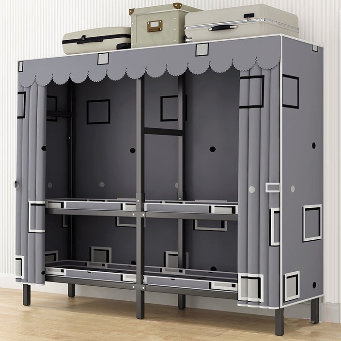 Moderne stijl vrijstaande garderobe Armoire metalen garderobe met planken en kledingrail