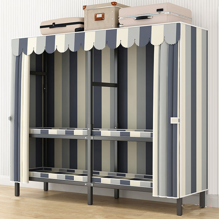 Moderne stijl vrijstaande garderobe Armoire metalen garderobe met planken en kledingrail