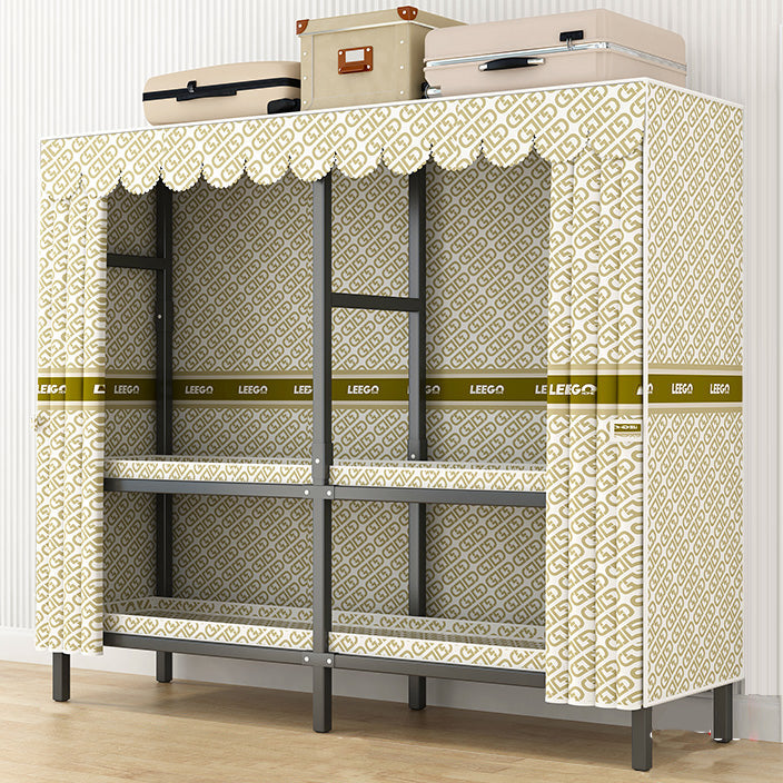 Moderne stijl vrijstaande garderobe Armoire metalen garderobe met planken en kledingrail