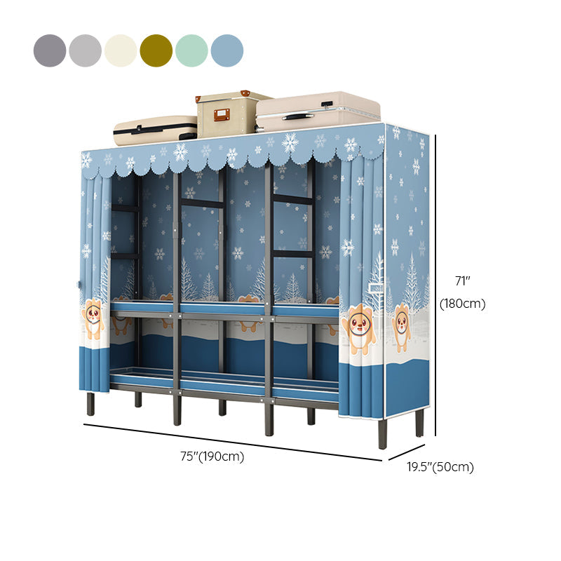 Moderne stijl vrijstaande garderobe Armoire metalen garderobe met planken en kledingrail