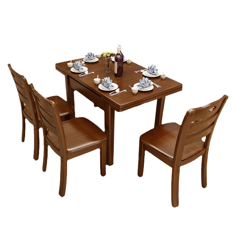 Table de salle à manger en bois massif marron Table de dinette contemporaine