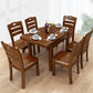 Table de salle à manger en bois massif marron Table de dinette contemporaine
