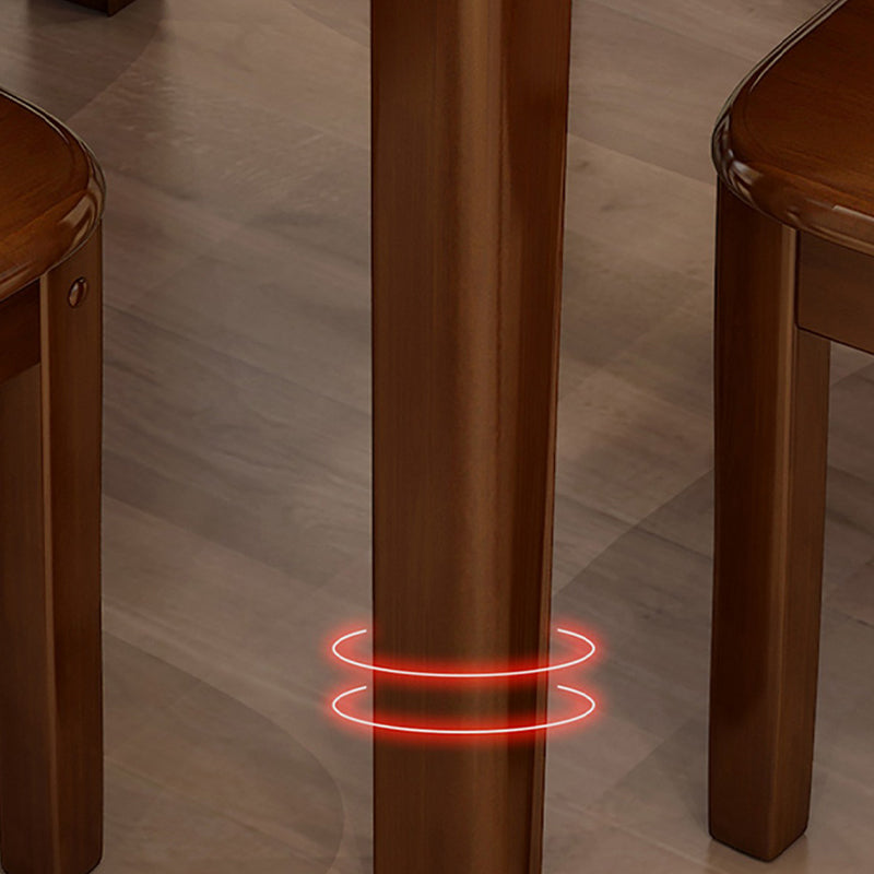 Table de salle à manger en bois massif marron Table de dinette contemporaine