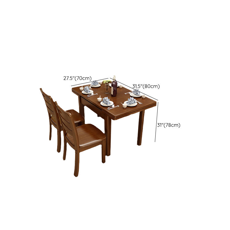 Table de salle à manger en bois massif marron Table de dinette contemporaine
