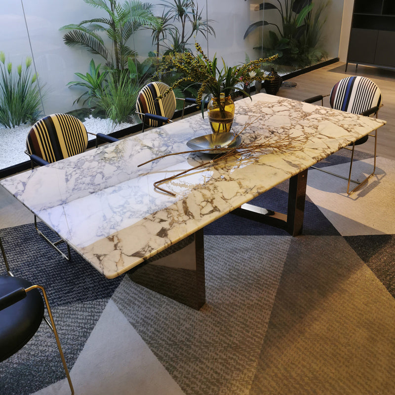 Rectangle Sled Base Dining Room Table Contemporary Dining Table Clearhalo 'Dining Tables & Seating' 'Dining Tables' 'dining_table' 'furn' 'furn_dining_table' 'Furniture' 'Kitchen & Dining Furniture' 7471754