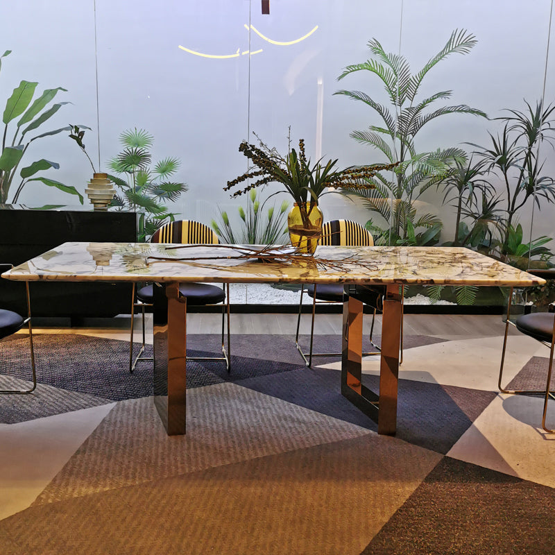 Rectangle Sled Base Dining Room Table Contemporary Dining Table Clearhalo 'Dining Tables & Seating' 'Dining Tables' 'dining_table' 'furn' 'furn_dining_table' 'Furniture' 'Kitchen & Dining Furniture' 7471756