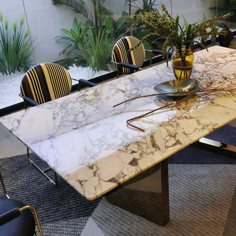 Rectangle Sled Base Dining Room Table Contemporary Dining Table Clearhalo 'Dining Tables & Seating' 'Dining Tables' 'dining_table' 'furn' 'furn_dining_table' 'Furniture' 'Kitchen & Dining Furniture' 7471759