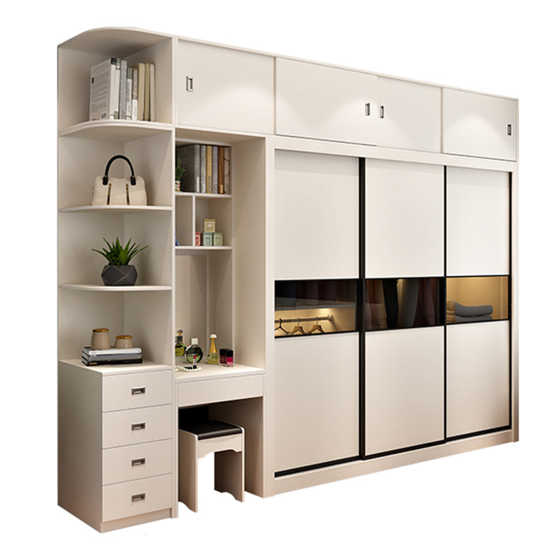 Contemporary Home Engineered Wood Wardrobe Freestanding Wardrobe Closet Wardrobe&Dressing Table&Side Cabinet&Top Cabinet 79"L x 24"W x 79"H Clearhalo 'Armoires & Wardrobes' 'armoires_wardrobes' 'Bedroom Furniture' 'furn' 'furn_armoires_wardrobes' 'Furniture' 7471843