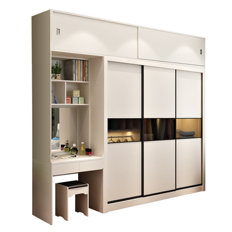 Contemporary Home Engineered Wood Wardrobe Freestanding Wardrobe Closet Wardrobe&Dressing Table&Top Cabinet 79"L x 24"W x 79"H Clearhalo 'Armoires & Wardrobes' 'armoires_wardrobes' 'Bedroom Furniture' 'furn' 'furn_armoires_wardrobes' 'Furniture' 7471847