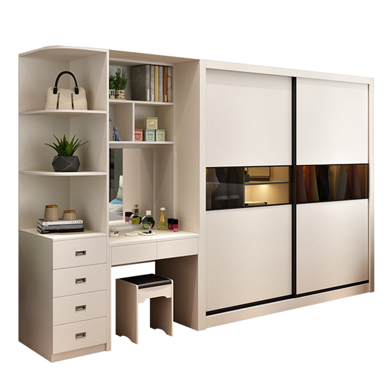 Contemporary Home Engineered Wood Wardrobe Freestanding Wardrobe Closet Wardrobe & Makeup Vanities & Side Cabinet Clearhalo 'Armoires & Wardrobes' 'armoires_wardrobes' 'Bedroom Furniture' 'furn' 'furn_armoires_wardrobes' 'Furniture' 7471849