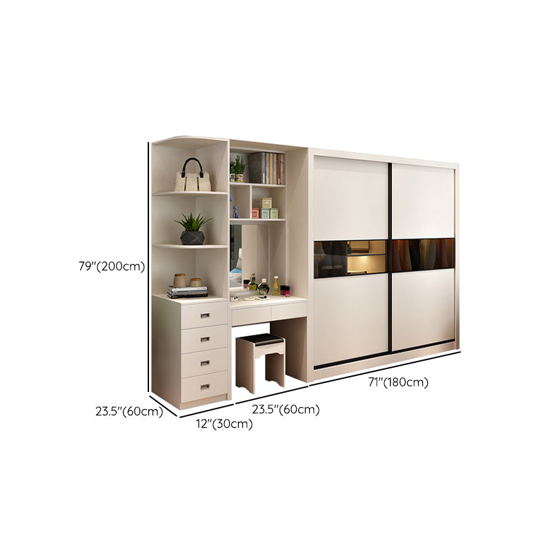 Contemporary Home Engineered Wood Wardrobe Freestanding Wardrobe Closet Clearhalo 'Armoires & Wardrobes' 'armoires_wardrobes' 'Bedroom Furniture' 'furn' 'furn_armoires_wardrobes' 'Furniture' 7471863