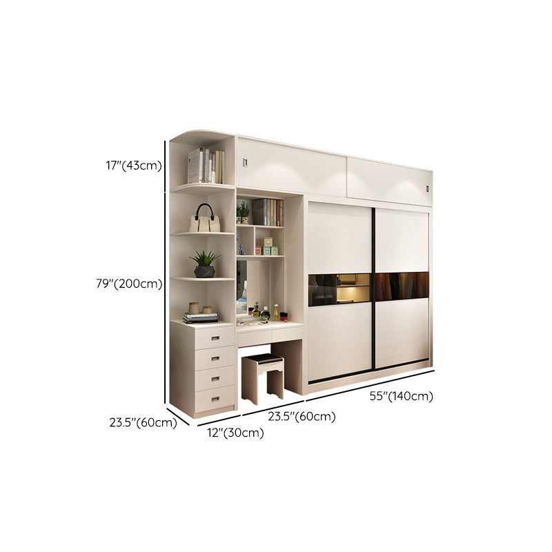 Contemporary Home Engineered Wood Wardrobe Freestanding Wardrobe Closet Clearhalo 'Armoires & Wardrobes' 'armoires_wardrobes' 'Bedroom Furniture' 'furn' 'furn_armoires_wardrobes' 'Furniture' 7471873