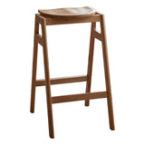 Trestle Base Bar Table Set 1/3 Pcs Oak Solid Wood Bar Table and Stools