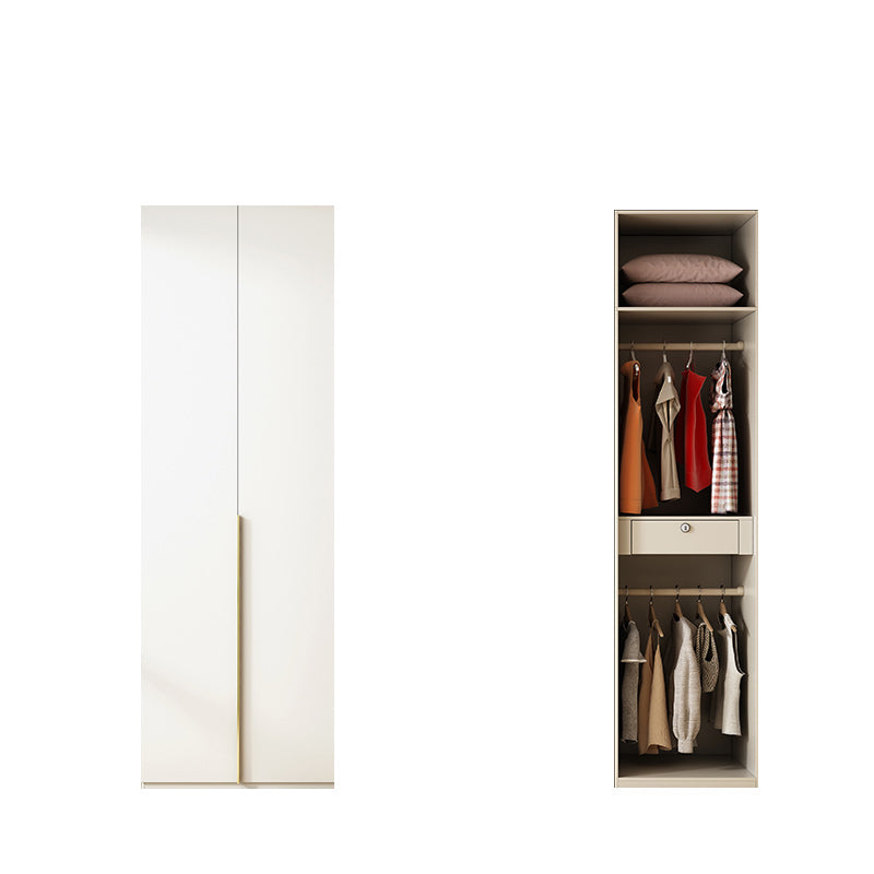 Modern Artificial Wood Wardrobe Freestanding Wardrobe in White 23.6"L x 21.7"W x 94.5"H Clearhalo 'Armoires & Wardrobes' 'armoires_wardrobes' 'Bedroom Furniture' 'furn' 'furn_armoires_wardrobes' 'Furniture' 7472061