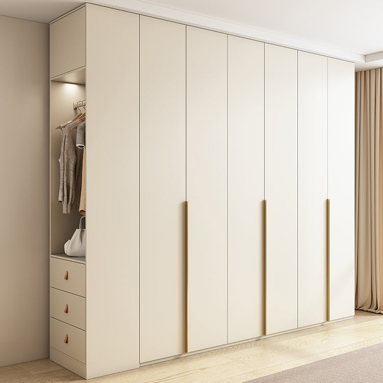Modern Artificial Wood Wardrobe Freestanding Wardrobe in White Clearhalo 'Armoires & Wardrobes' 'armoires_wardrobes' 'Bedroom Furniture' 'furn' 'furn_armoires_wardrobes' 'Furniture' 7472062