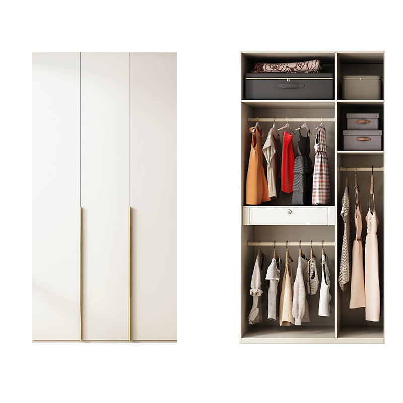Modern Artificial Wood Wardrobe Freestanding Wardrobe in White 47"L x 22"W x 94.5"H Clearhalo 'Armoires & Wardrobes' 'armoires_wardrobes' 'Bedroom Furniture' 'furn' 'furn_armoires_wardrobes' 'Furniture' 7472068