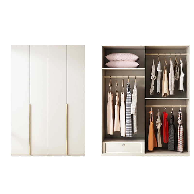 Modern Artificial Wood Wardrobe Freestanding Wardrobe in White 71"L x 22"W x 79"H Clearhalo 'Armoires & Wardrobes' 'armoires_wardrobes' 'Bedroom Furniture' 'furn' 'furn_armoires_wardrobes' 'Furniture' 7472070