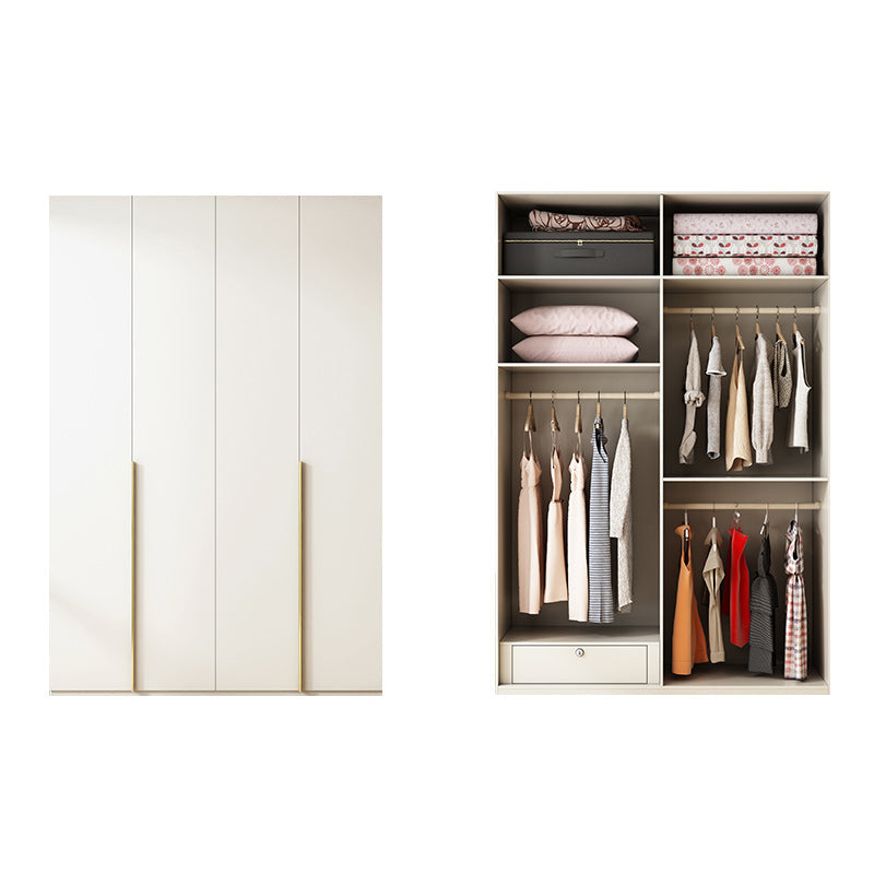 Modern Artificial Wood Wardrobe Freestanding Wardrobe in White 71"L x 22"W x 94"H Clearhalo 'Armoires & Wardrobes' 'armoires_wardrobes' 'Bedroom Furniture' 'furn' 'furn_armoires_wardrobes' 'Furniture' 7472073