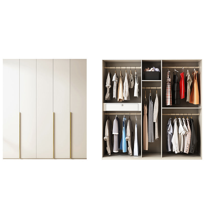 Modern Artificial Wood Wardrobe Freestanding Wardrobe in White 79"L x 22"W x 79"H Clearhalo 'Armoires & Wardrobes' 'armoires_wardrobes' 'Bedroom Furniture' 'furn' 'furn_armoires_wardrobes' 'Furniture' 7472074