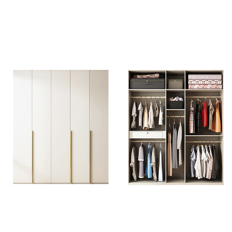 Modern Artificial Wood Wardrobe Freestanding Wardrobe in White 79"L x 22"W x 94"H Clearhalo 'Armoires & Wardrobes' 'armoires_wardrobes' 'Bedroom Furniture' 'furn' 'furn_armoires_wardrobes' 'Furniture' 7472077