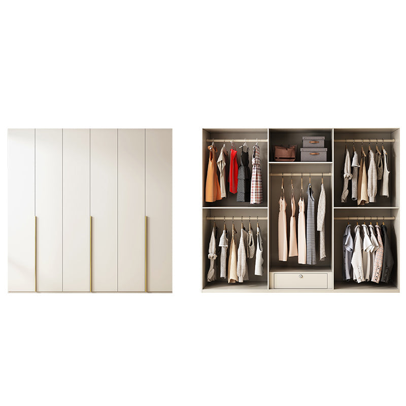 Modern Artificial Wood Wardrobe Freestanding Wardrobe in White Clearhalo 'Armoires & Wardrobes' 'armoires_wardrobes' 'Bedroom Furniture' 'furn' 'furn_armoires_wardrobes' 'Furniture' 7472078