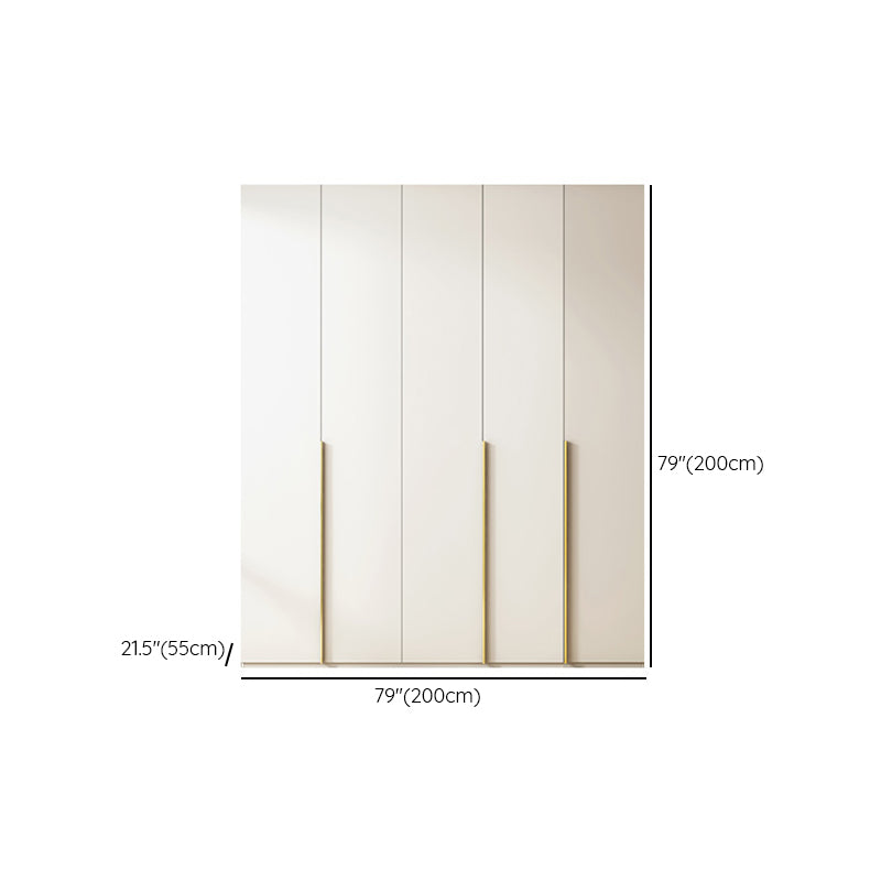 Modern Artificial Wood Wardrobe Freestanding Wardrobe in White Clearhalo 'Armoires & Wardrobes' 'armoires_wardrobes' 'Bedroom Furniture' 'furn' 'furn_armoires_wardrobes' 'Furniture' 7472092