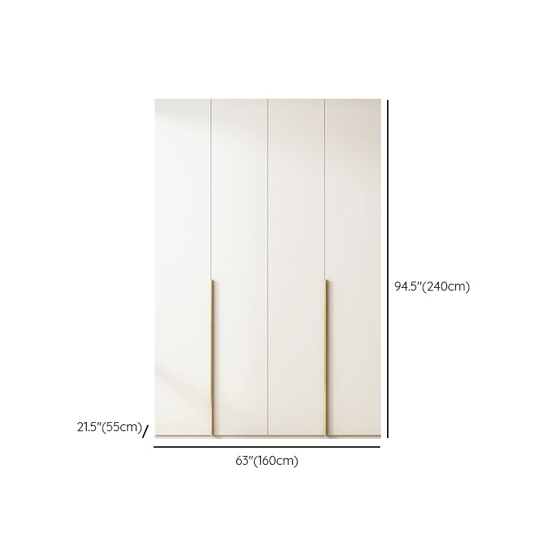 Modern Artificial Wood Wardrobe Freestanding Wardrobe in White Clearhalo 'Armoires & Wardrobes' 'armoires_wardrobes' 'Bedroom Furniture' 'furn' 'furn_armoires_wardrobes' 'Furniture' 7472096
