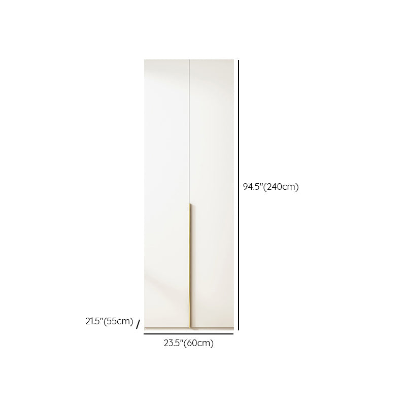 Modern Artificial Wood Wardrobe Freestanding Wardrobe in White Clearhalo 'Armoires & Wardrobes' 'armoires_wardrobes' 'Bedroom Furniture' 'furn' 'furn_armoires_wardrobes' 'Furniture' 7472100