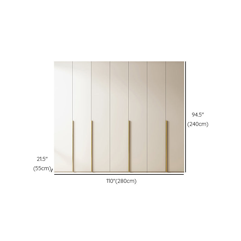 Modern Artificial Wood Wardrobe Freestanding Wardrobe in White Clearhalo 'Armoires & Wardrobes' 'armoires_wardrobes' 'Bedroom Furniture' 'furn' 'furn_armoires_wardrobes' 'Furniture' 7472108