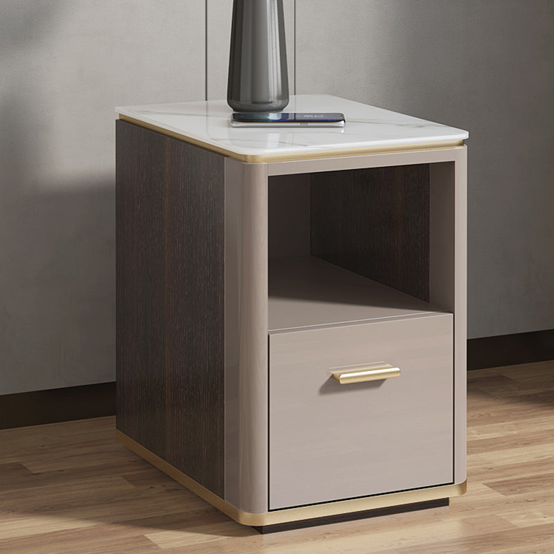 Nightstand de lit en pierre classique Glam Accent Table table de nuit pour chambre à coucher